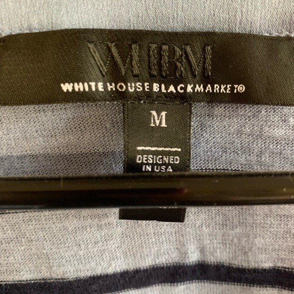 White House Black Market Blue Striped Button-Down Shirt – Size M - Picture 4 of 7